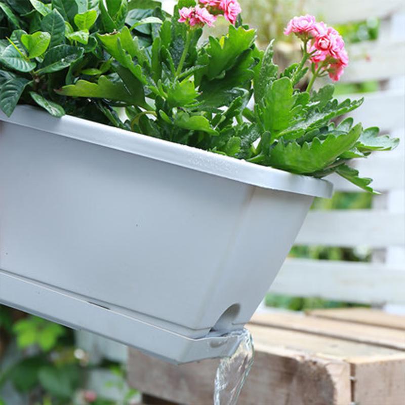 HEIXIE Thickened Rectangular Balcony Planting Pots (10-Pack)