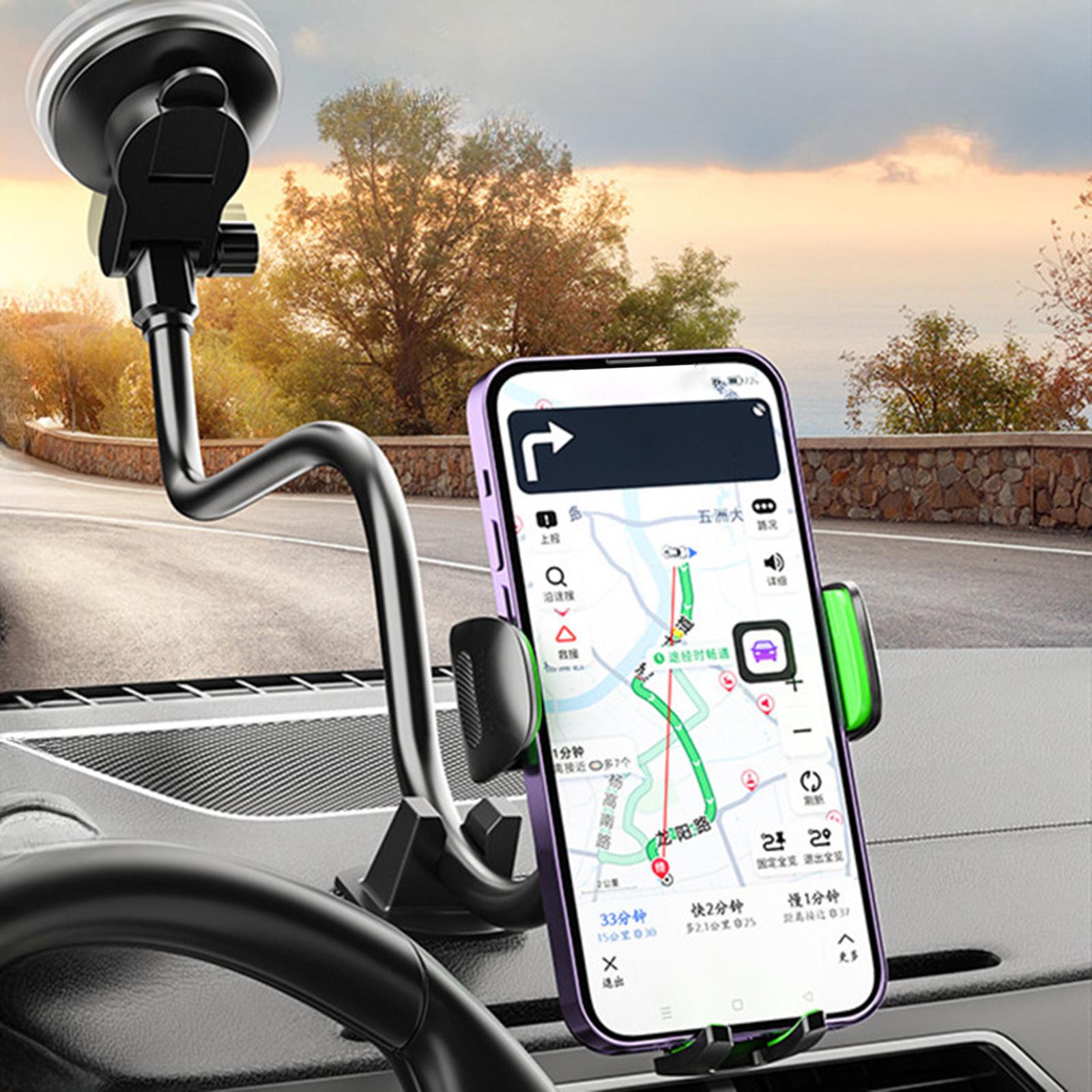Car Phone Holder Suction Cup Adjustable Universal Convenient Dashboard Sturdy Auto Stand Car Interior Accessories Bracket Green A