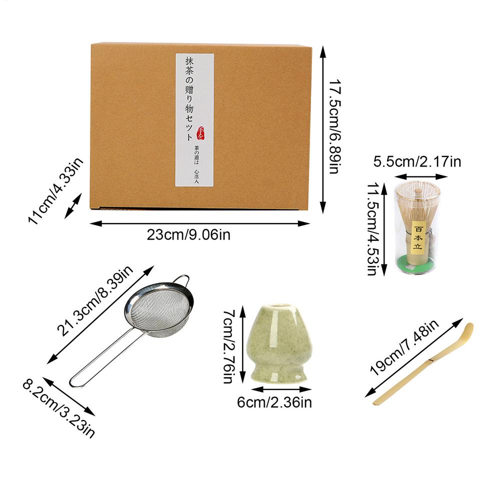 Matcha Whisk Set Handheld Matcha Starter Kit Comfortable Use Japanese Tea Making Aid for Dormitory Kitchen Shop Apartment