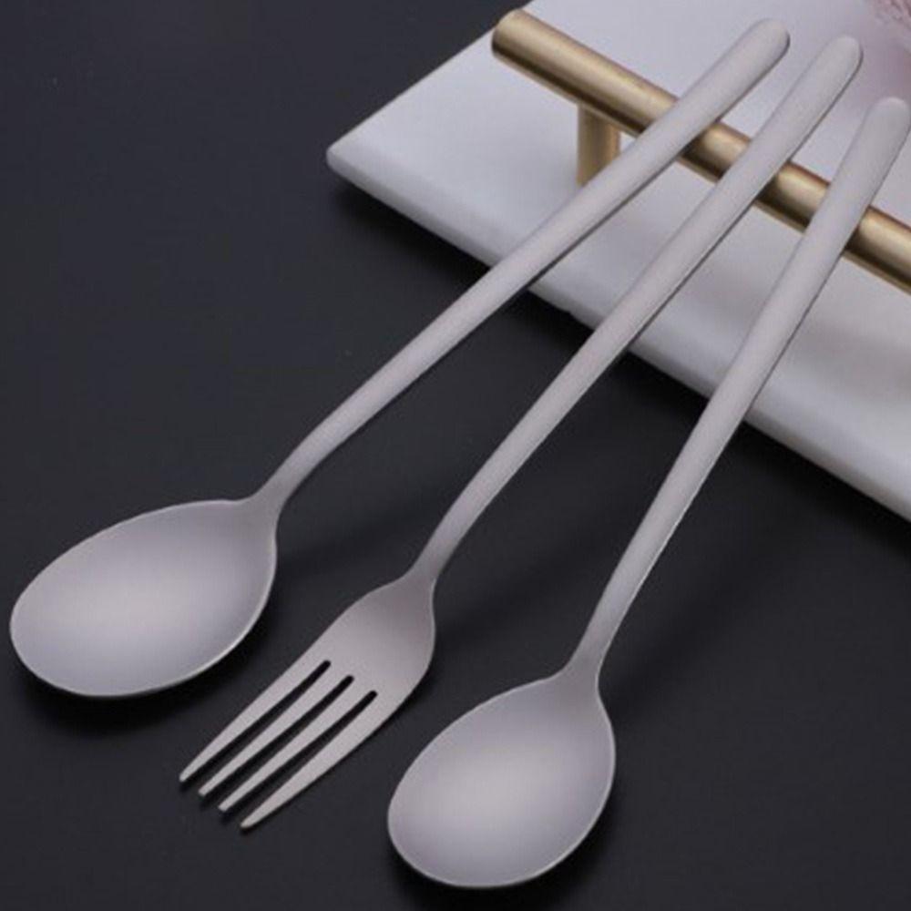 Long Handle Titanium Spoon Environmental Cutlery Fork Chopsticks Outdoor Camping Fork Outdoor Tool