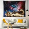 LB Cat Butterfly Tapestry, Cool Funny Cat with Butterfly Wall Tapestry for girls, Fantasy Galaxy Wall Art for Bedroom Living Room Dorm Home Decor, 60