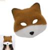 Q5WE Animal Half Face Mask Foxes Wolf Mask Plush Cats Half Face Mask Halloween Cosplay Party Costumes Props for Women Men