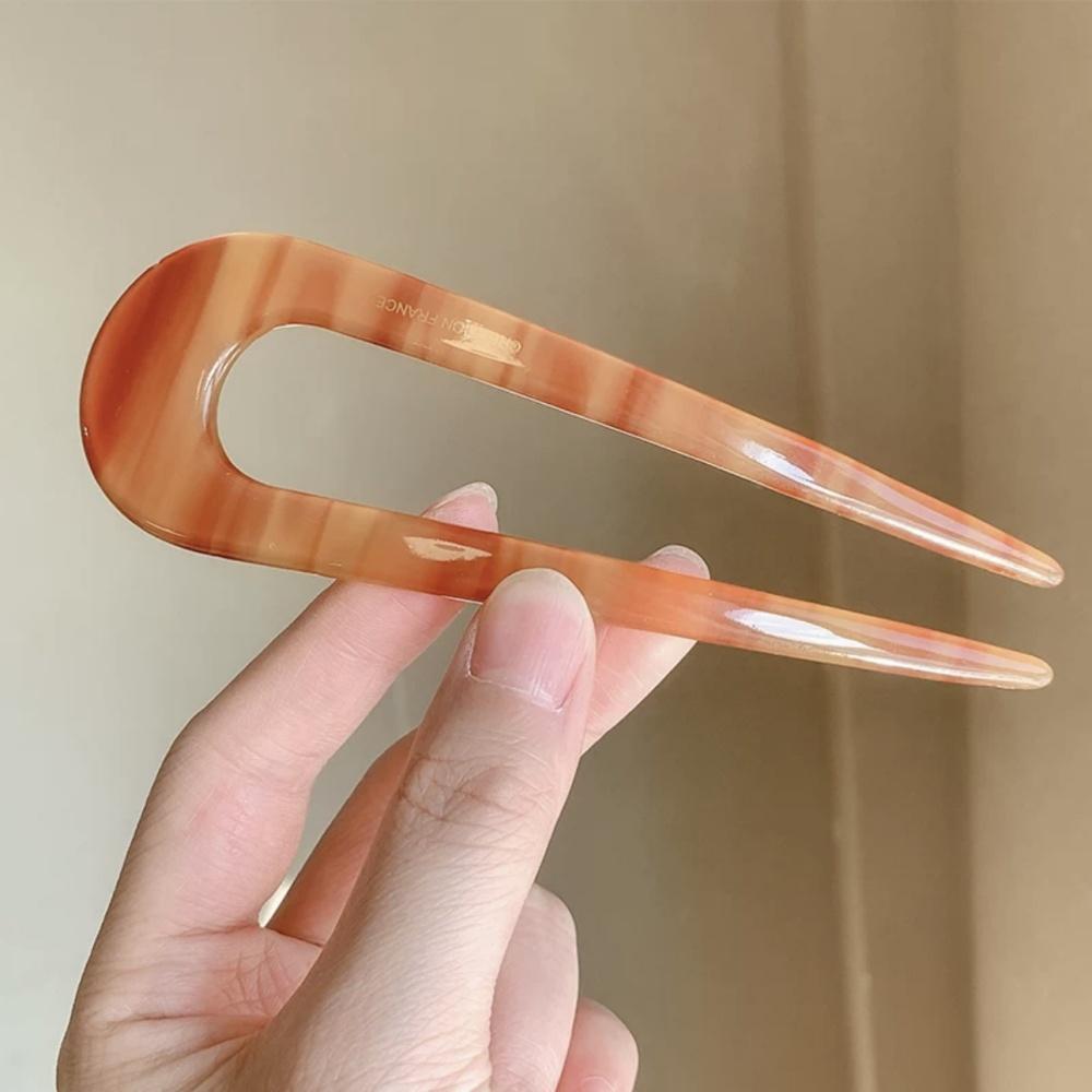 Vintage Acetate Hair Fork for Girls Women U-Shaped Hair Sticks Ponytail Hairpin Bun Updo Bridal Hairstyle Tool Hair Accessories