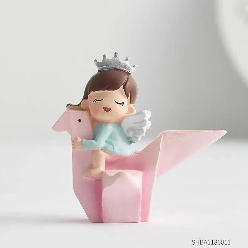 

Милый мультфильм украшение для дома мини-фигурка из смолы креативная скандинавская девушка спальня рабочий стол украшения поделки маленькие украшения декор розовый