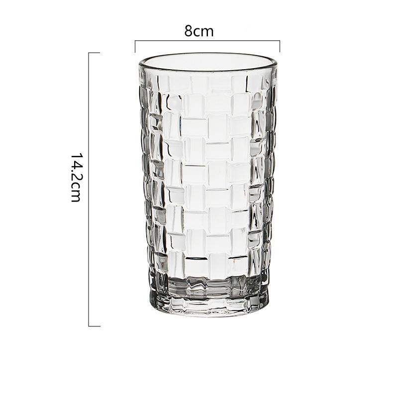 

410 мл Кружки для лимонной воды Long Island Iced Tea Прозрачные Набор 2 шт. Ромбовидный рельеф Роскошный бокал для коктейлей Европейский стиль Бокал для вина 2pcs