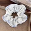 Sea Blue Polka Dot Scrunchies Fashion Gilrs Floral Plaid Large Intestine Hair Ties Ropes Women Sweet Versatile Rubber Bands