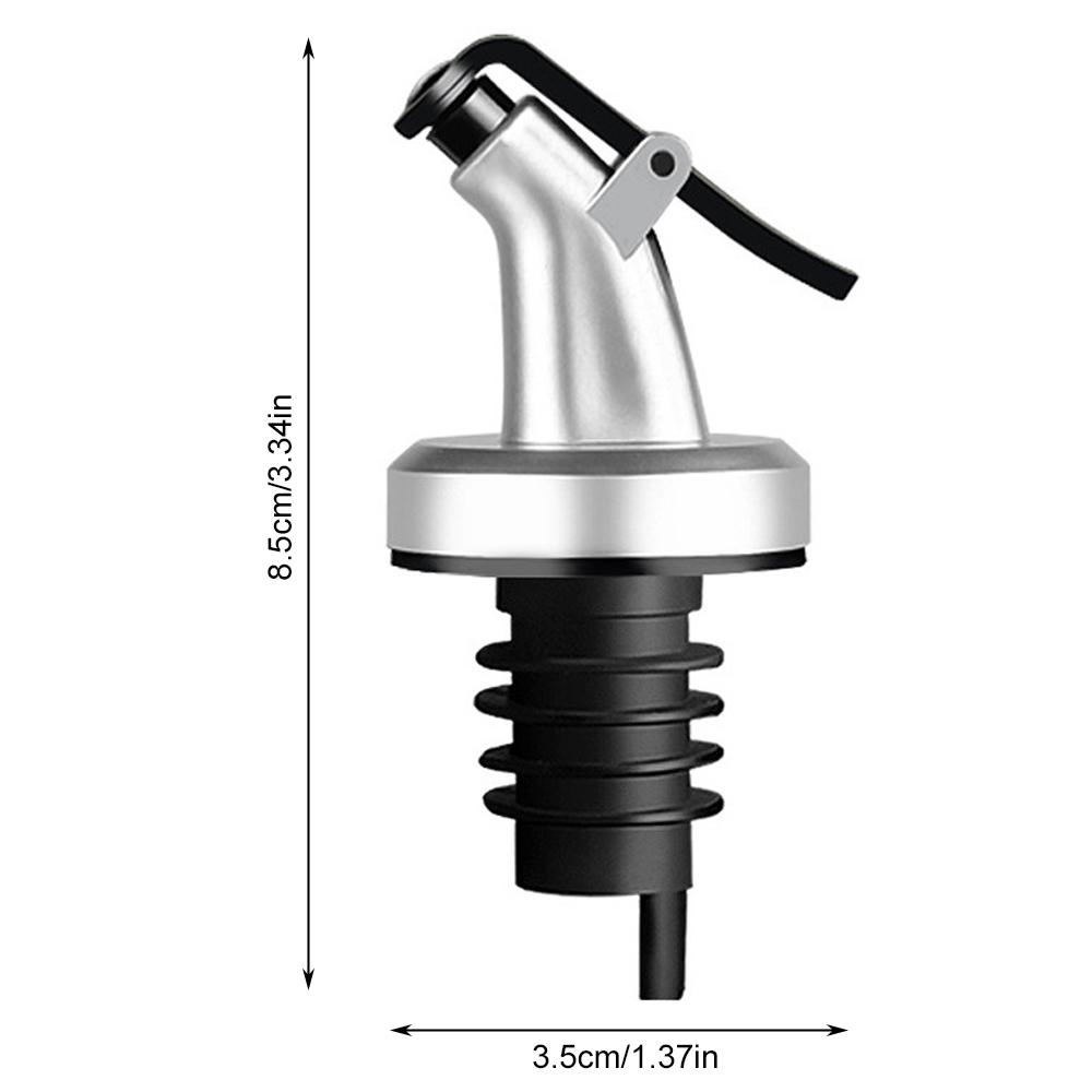 1/5Pcs Stainless Steel Oil Bottle Pourer Olive Oil Dispenser Leakproof Oil Spout Silicone Bottle Stopper for Kitchen Accessories