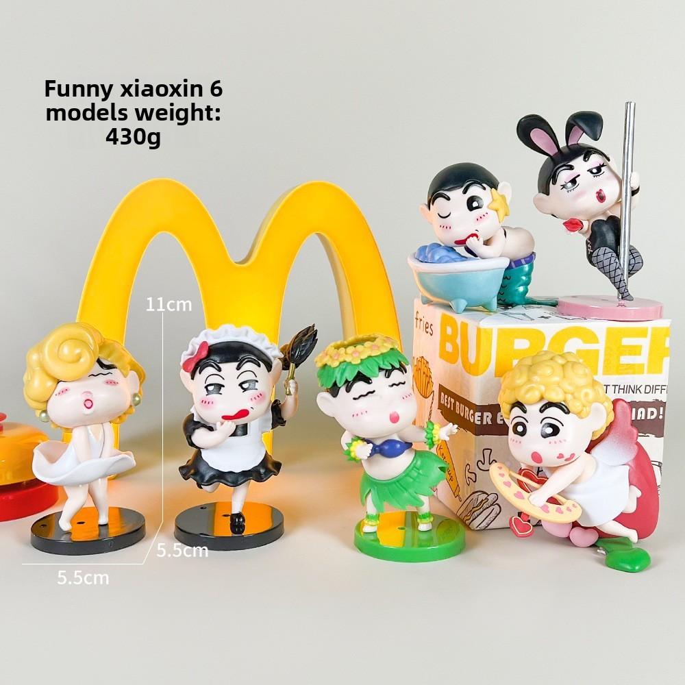 Shin Funny Crayon Chan Grass Skirt Maid Mermaid Angel Style Ornament Model