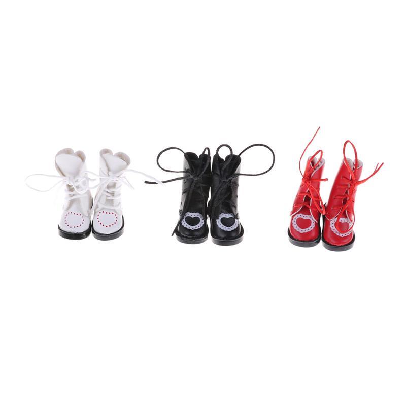 1 Pair Pu Leather 1/8 Doll Boots Shoes For Bjd 1/6 Dolls Blythe Licca Jb Dolls