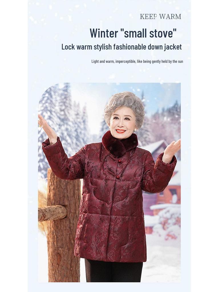 Grandma's 90% White Duck Down Winter Jacket for Women 70+
