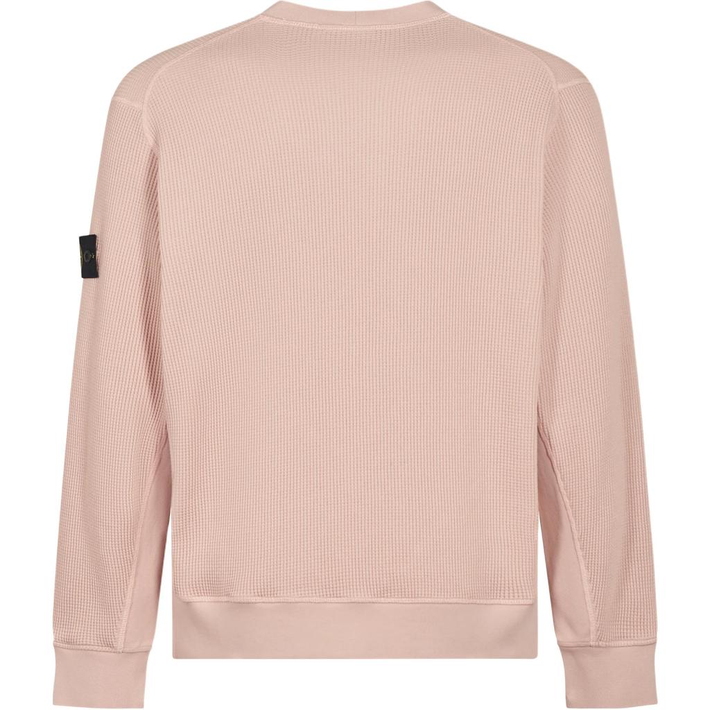 Stone Island Ss25 Solid Color Badge Crew Neck Long Sleeve Sweatshirt Men sweatshirt Pink K1S156100008S0044-V0082