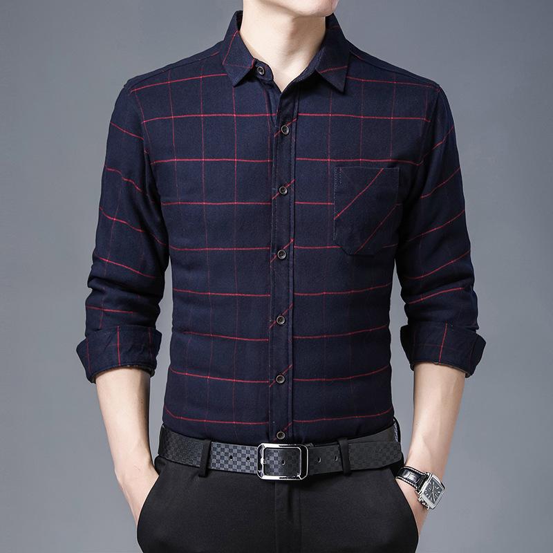 

Теплая белая рубашка на утином пуху, мужская, осень-зима, плюс утолщенный бархат, рубашка с длинными рукавами для мужчин среднего возраста, повседневная мужская куртка 4XL