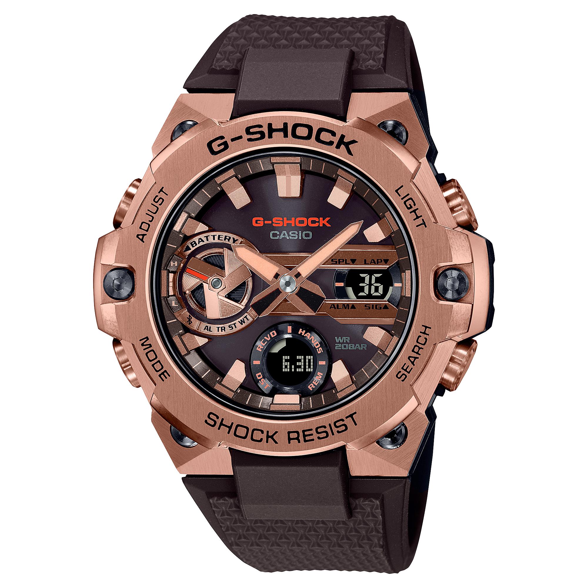 

Чоловічий годинник Casio з нержавіючої сталі, водонепроникність 200 м, аналоговий, ударостійкий, кварцовий, GST-B400MV-5A коричневий