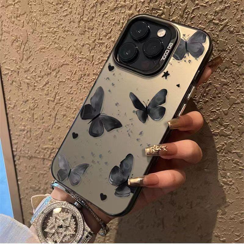retro butterfly shockproof phone case for iphone 17 pro max 16 plus 15 14 13 11 silicone back cover for iphone 12 pro xr bumper