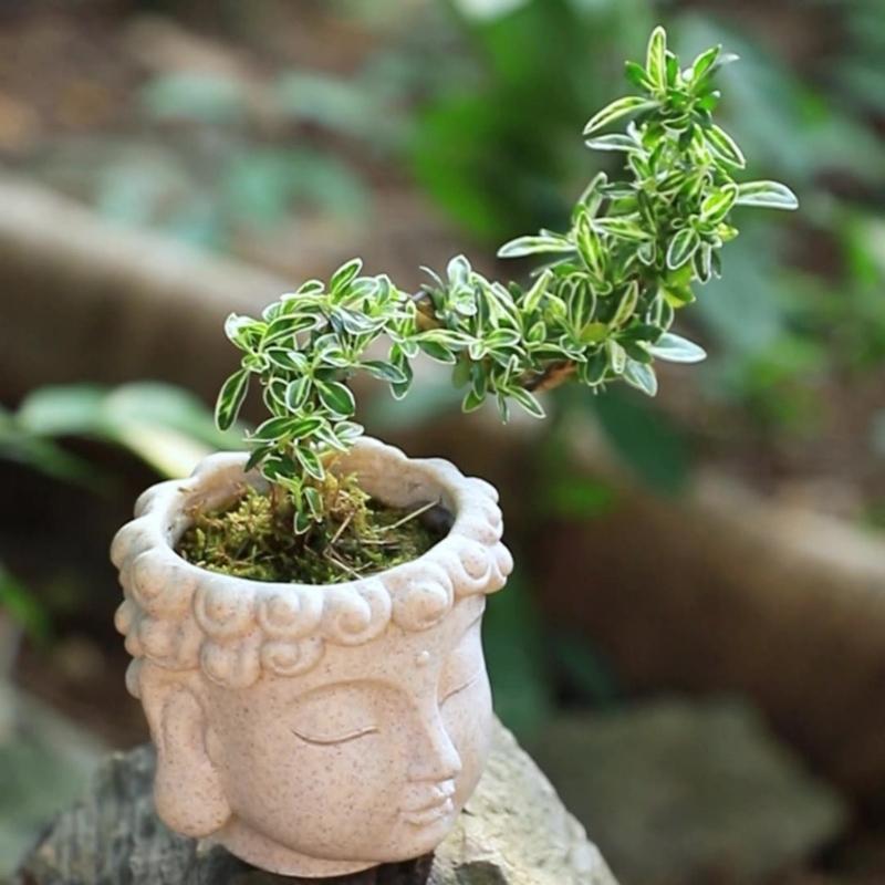 Durability Light weight Resins Buddhas Statue Flower Pot Ideal For Home Office Balcony Plant Decorations