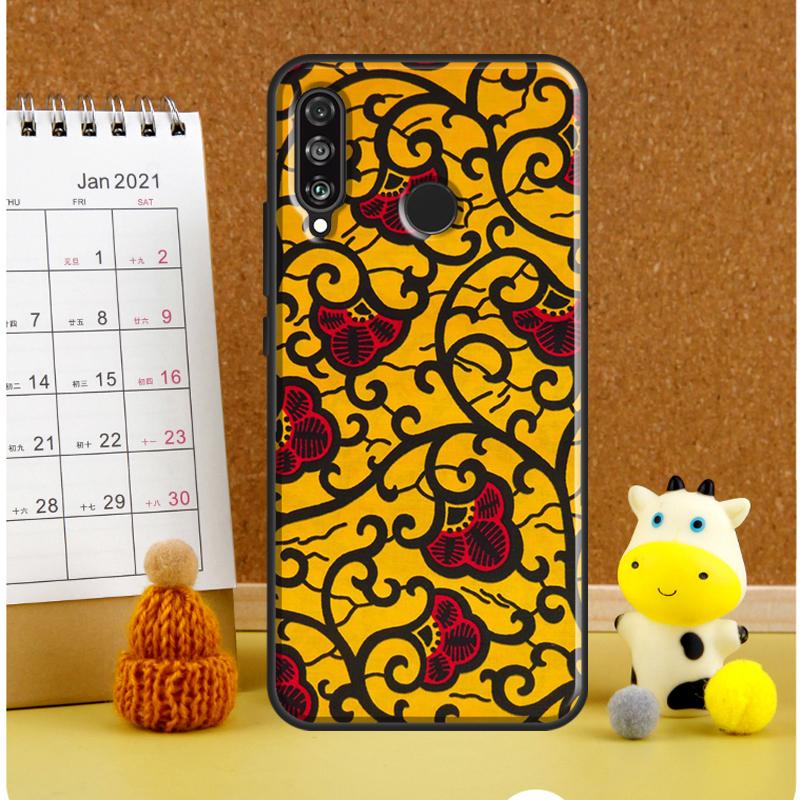 

African Wax Pattern Fabric For Huawei Nova 12i 12s 7i 8i 11i 11 9 10 SE Y60 Y61 Y70 Y72 Y73 Y90 Y91 P30 P40 Lite Case Huawei Nova Y73