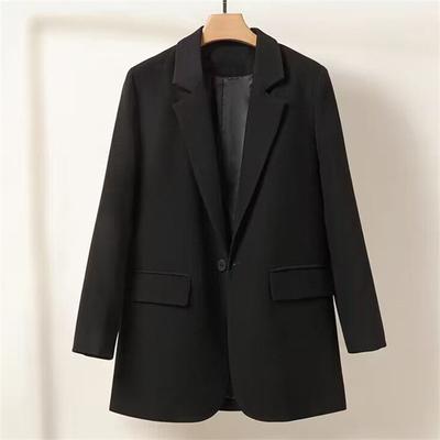 Lässiger Blazer mit Schlitztaschen für Damen, Anzugjacken für den Frühling und Herbst, koreanischer Modemantel, britische formelle Business-Blazer-Jacke