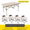 OEING Outdoor Camping Picnic Set with Long Table and Moon Chairs