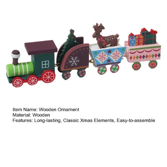 Julepynt Tog Tre Festlig Mini Tog Ornament Julepynt Tog Midtpunkt for Peishylle Spisebord Godt Nyttår Gave