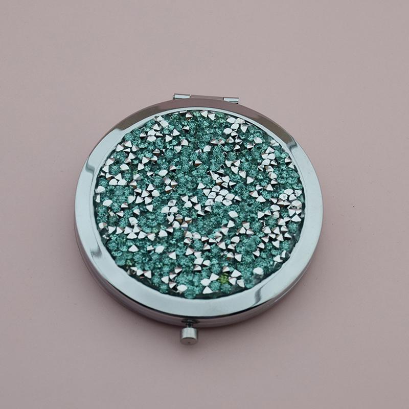 Miroir Compact Voyage Exquis Outils de Maquillage Rond Portable Pliant Miroir de Maquillage à Mettre dans la Poche Miroir Double Face