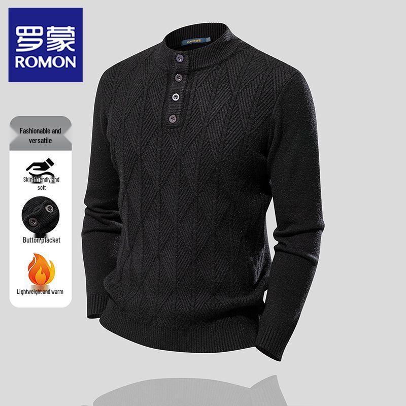 

Romon Men s Retro 3D Diagonal Stripe Knitted Sweater 2XL