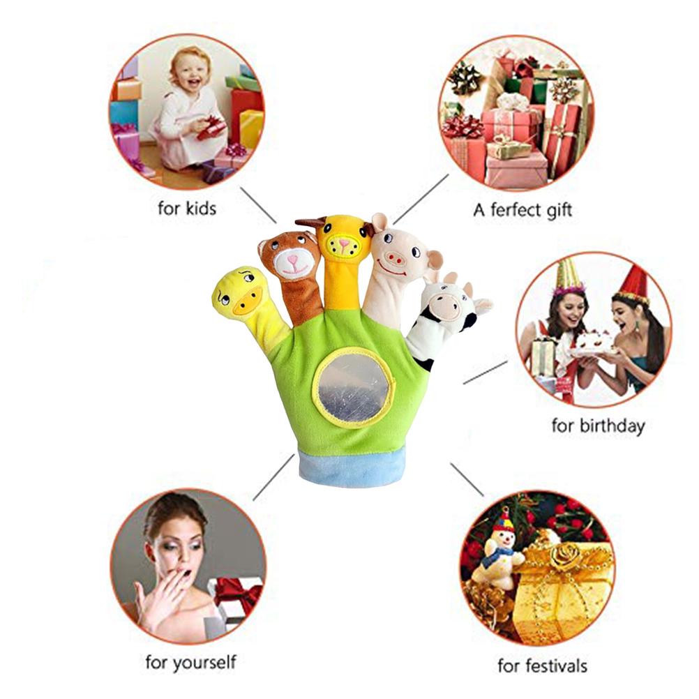 Cartoon Tier 5 Finger Plüschpuppen Handschuh Spielzeug Kinder Früherziehungsspielzeug