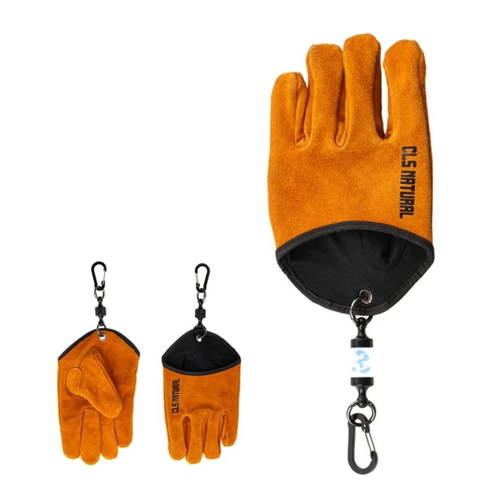 Outdoor Anti-scalding First Layer Cowhide Gloves, High Temperature and Fire Resistance Camping BBQ Heat Insulation Gloves Unisex