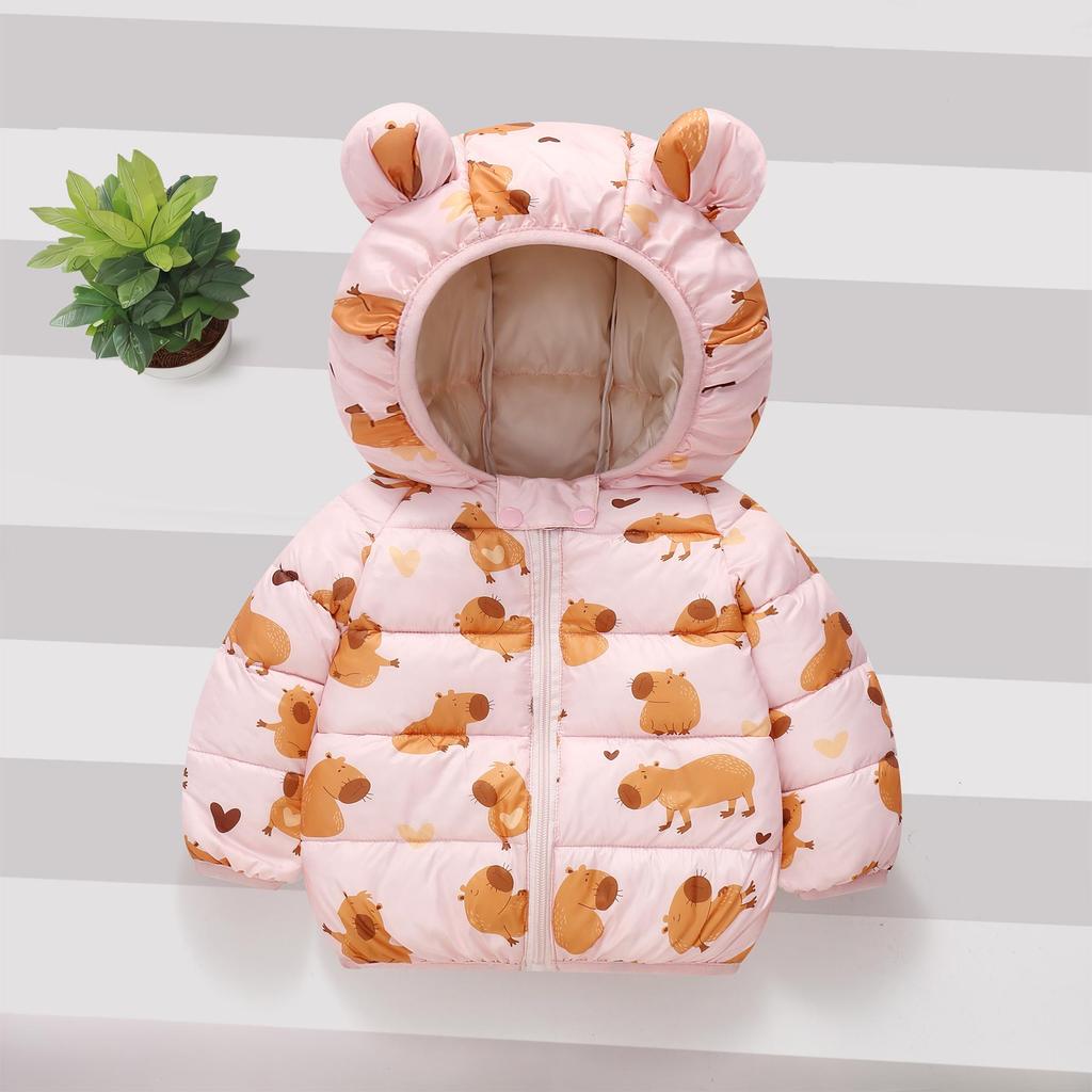 Children's Lightweight Autumn/Winter Cartoon Down Cotton Jacket for Boys and Girls - Small/Medium, Thickened Outerwear.