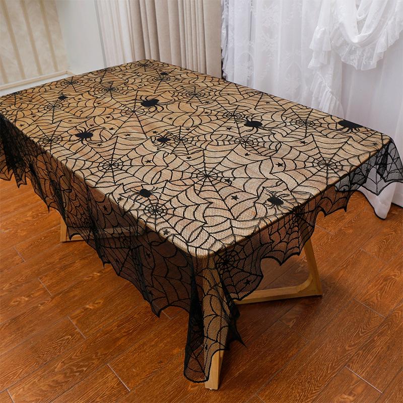 Zestaw: Szalik na kominek Pająk i Obrus Halloweenowy: Dynie, Okrągłe/Kwadratowe Obrusy, Dekoracja Bieżnika na Stół