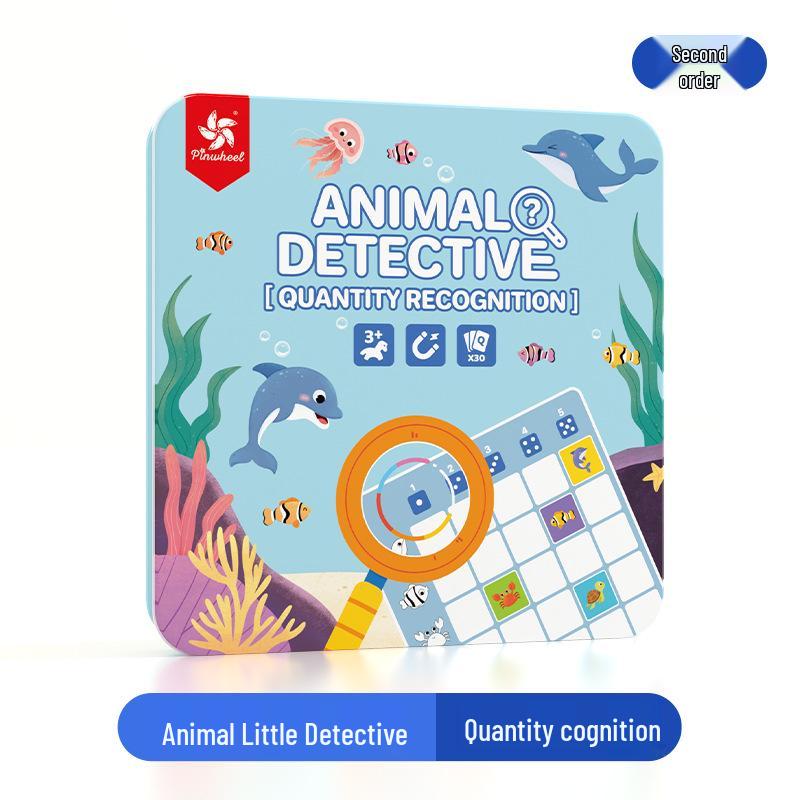 Pinwheel Animal Detective Cognitive Matching Game for Kids Ages 3-6: Educational Board Toy.