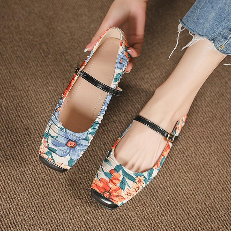 

Весна Осень Женские Балетки Мягкие Туфли с Цветком Элегантный Бренд Женские Туфли Мэри Джейн Черные Красные Большой Размер 43 43 разноцветный