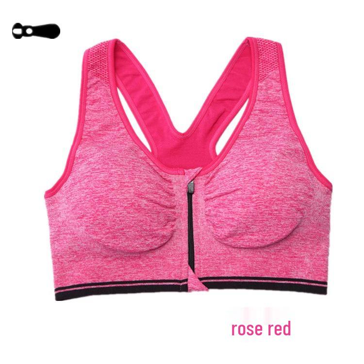 Classic Zip-Front Shockproof Sports Bra Plus Size Women's Yoga Vest