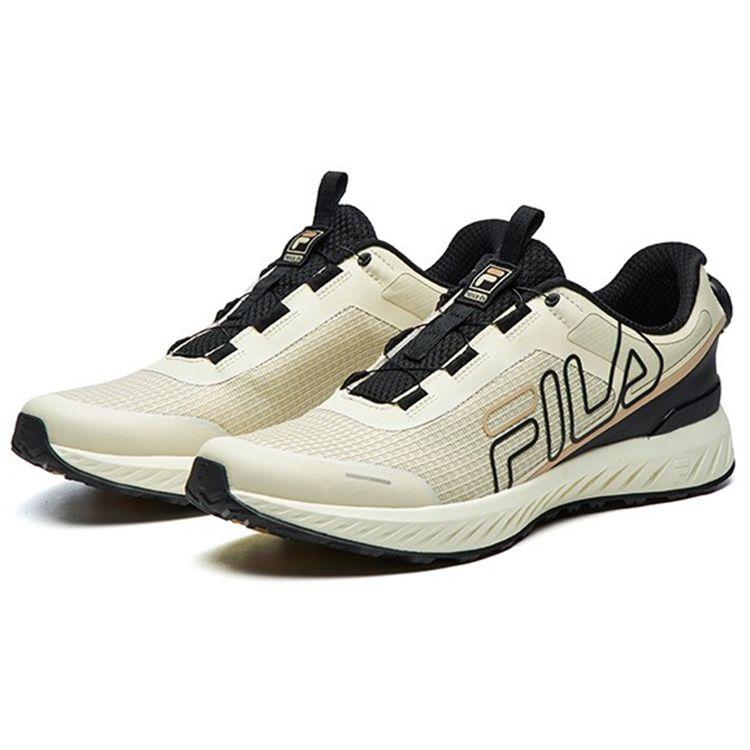Fila Athletics Trend Fabric Synthetic Leather Low Top Running Shoes Men Sneakers Beige A12M112204FAG