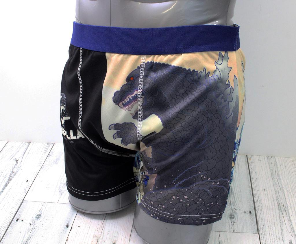 Fourcart Godzilla Boxer Shorts, Thirty-six Views of Mount Fuji, XL (Waist 92-103cm)