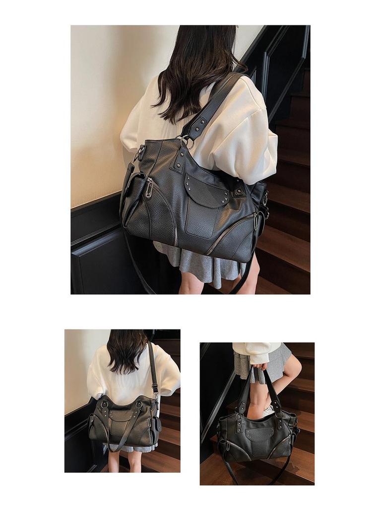 Women's Retro Crossbody Handbag: Fashionable, Versatile, Simple, Commuter-Style, Large Capacity Shoulder Tote