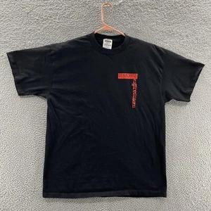 VINTAGE St Moritz T Shirt Mens Extra Large Black Graphic Glasses Logo Casual 90s XL