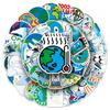 50 Sheets: Creative Earth Melting Stickers with Personalized Global Warming Slogans for Suitcases, Notebooks, and Journals