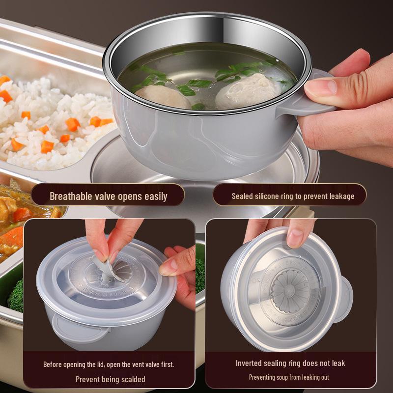 Bento Lunch Box Termica in Acciaio Inossidabile 304 - Ideale per Studenti e Lavoratori, Sigillata per la Freschezza, Regalo Perfetto o Uso Quotidiano