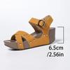 Fashion Women's Wedge Heeled Sandals Summer 2025 Thick Bottom Non Slip Beach Shoes Woman Fashion Buckle Strap Chunky Platform Sandalias