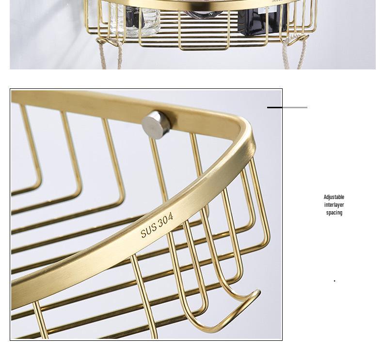 Minimalist Brushed Gold Towel Rack - 304 Stainless Steel Bathroom Hardware Hanger