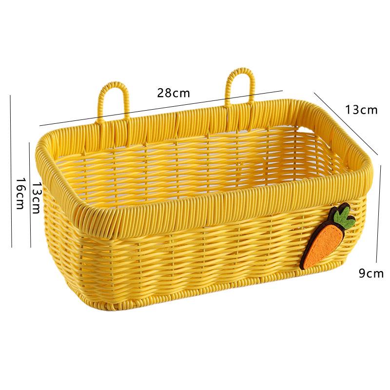 

Плетеная подвесная корзина для хранения на кухне: Имбирь, чеснок, лук, яйцо, фрукты - Имитация ротанговой настенной корзины