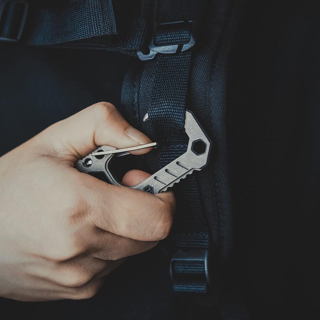 KeyUnity KU01 EDC Carabiner Manual EDC Titanium Tactical Brass Gift Multi-Tool, Titanium, Men's, Keychain, Screwdriver, 4-in-1 Tool, Tool,