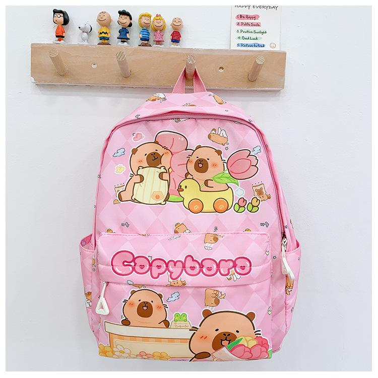 

School Bag Kapibara Backpack Girls Lightweight Baby School Bag Boys Research School Bag розовый