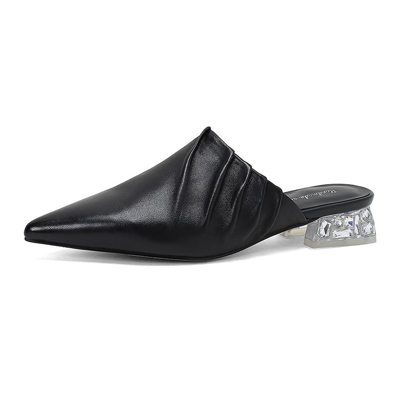 Fashion 2025 New Baotou Half Slippers Female Summer Wear Muller Shoes Sandals Woman Shoes High Heels Sexy Shoes for Women Sandals