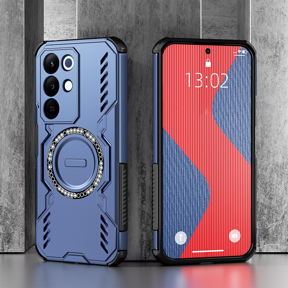 KEYSION Hollow Heat Dissipation Case for Realme C85 5G Silicone+PC Magnetic Cooling Shockproof Phone Cover for OPPO Realme C85
