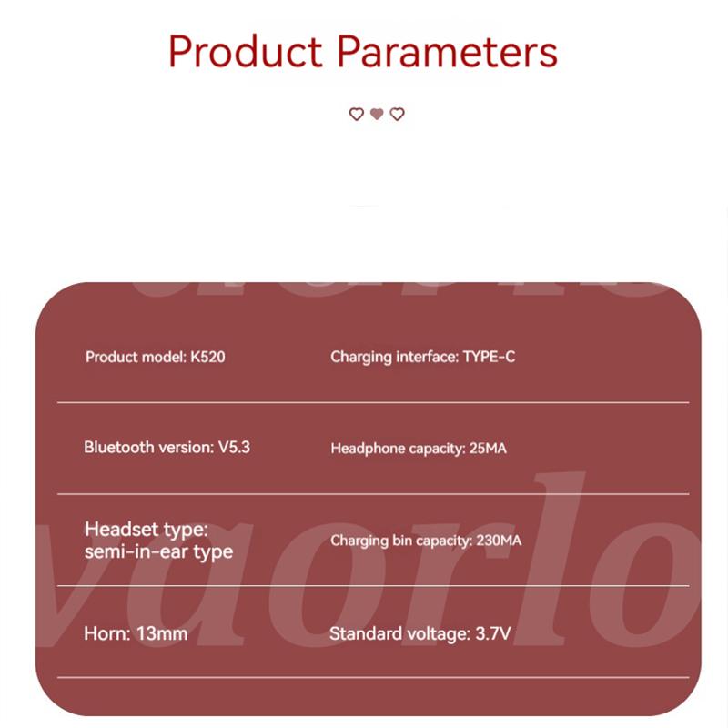 Pink Heart Wireless Earbuds for Girls Cute Small Earphones Hifi Stereo Sound Bluetooth Headsets Touch Control Gaming Handphones