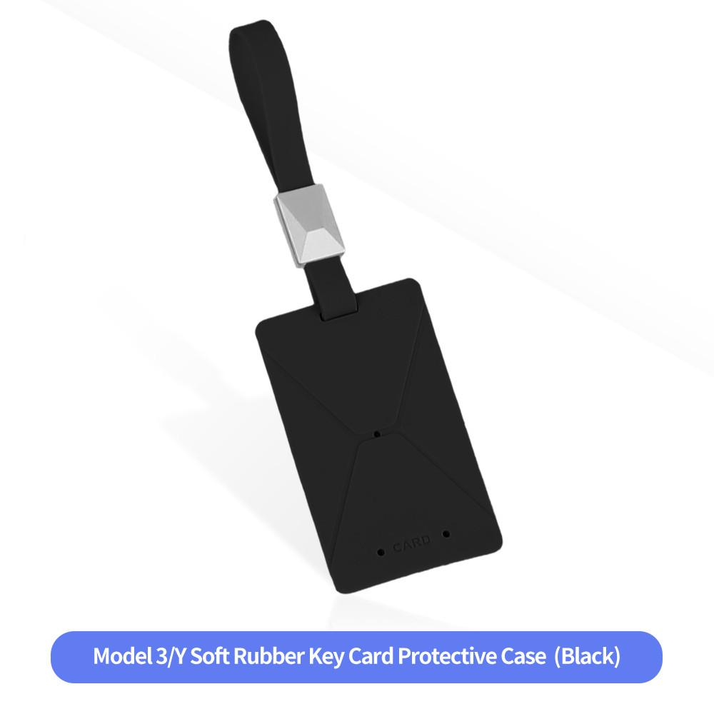 HdoorLink For Tesla Model 3 Model Y Key Card Cover Silicone Key Card Protective Case Anti-Lost Card Holder Keychain For Tesla Accessories