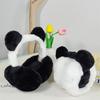 Black & White Cute Bear Earmuffs: Foldable, Plush, Anti-freeze Ear Warmers for Men & Women