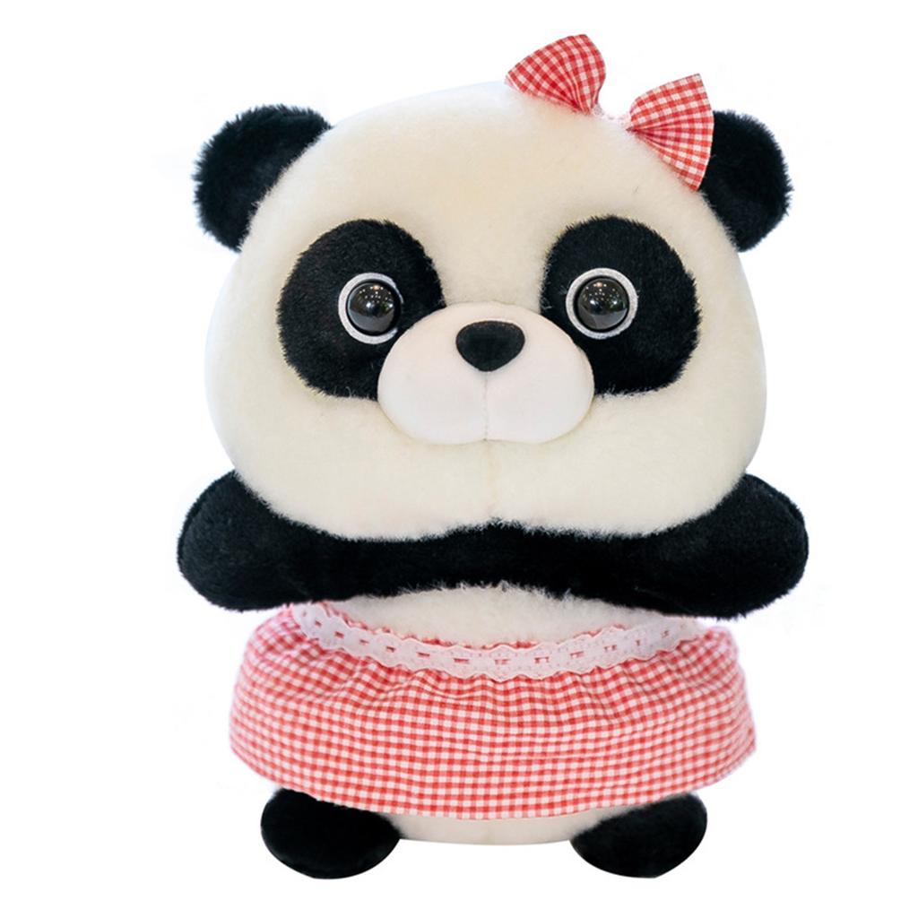 Panda With Dress Plushy With Q Version Cuddly Animal Toys Sleeping Pillow Toy