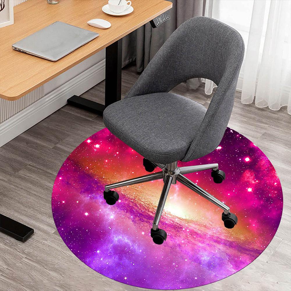 

1pc galaxy space Round Chair mat Area Rug - Non-Slip, Floor Mat for Office, Bedroom, and Indoor Decor c1118207 80cm by 80cm